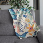 Schmetterling und Wildblume Fleecedecke