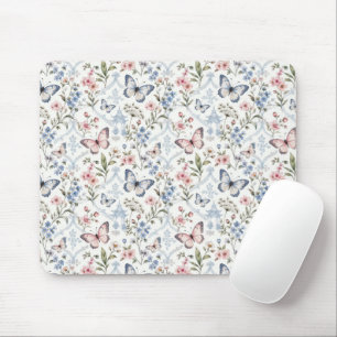 Schmetterling und Wildblume im Chinoiserie-Stil Mousepad