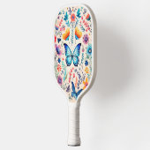 Schmetterling und Wildblume Pickleball Schläger (Links)