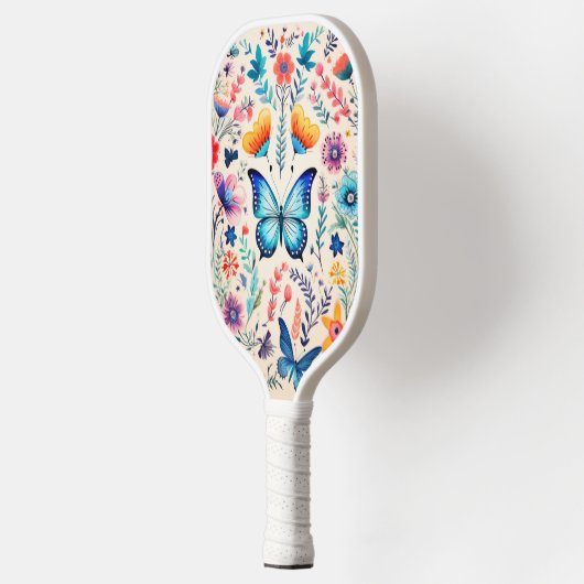 Schmetterling und Wildblume Pickleball Schläger (Links)