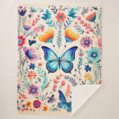 Schmetterling und Wildblume Sherpadecke (Vorderseite)