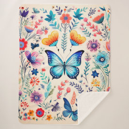 Schmetterling und Wildblume Sherpadecke