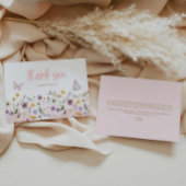 Schmetterling und Wildblumen Babydusche Dankeskarte