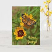 Schmetterling und Wildblumen Blumenkarte Karte (Gelbe Blume)