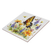 Schmetterling und Wildblumen Keramik Tile Fliese (Seite)