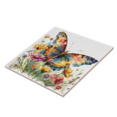 Schmetterling und Wildblumen Keramik Tile Fliese (Seite)