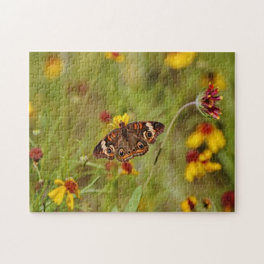 Schmetterling und Wildblumen Puzzle (Horizontal)