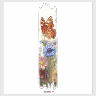 Schmetterling unter den Wildblumen Pinselstrich Aufkleber