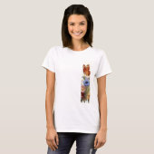 Schmetterling unter den Wildblumen Pinselstrich T-Shirt (Vorne ganz)