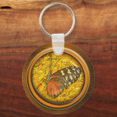 Schmetterling unter Glas Schlüsselanhänger (Vorderseite)