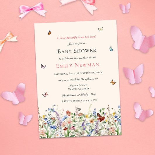 Schmetterling unterwegs | Boho Baby Shower Einladung