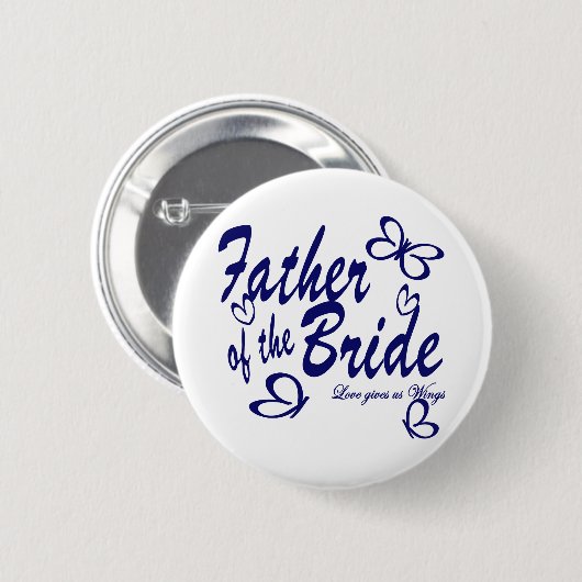 Schmetterling/Vater der Braut Button (Vorne & Hinten)