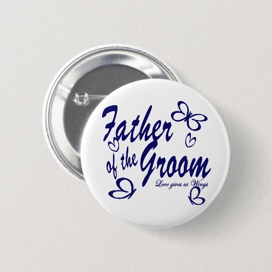 Schmetterling/Vater des Bräutigams Button (Vorne & Hinten)