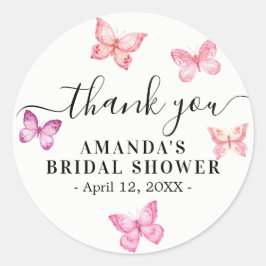 Schmetterling Vielen Dank für den klassischen Rund Runder Aufkleber