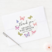 Schmetterling Vielen Dank für den klassischen Rund Runder Aufkleber (Umschlag)