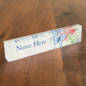 Schmetterling Vintag Namensplakette (Seite)