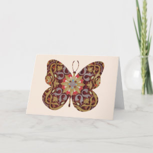 Schmetterling Vintage-Blumenkarte Serie 4 Karte