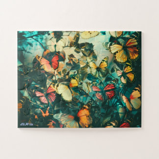 Schmetterling Vintage bunt entspannende Augen Puzz Puzzle