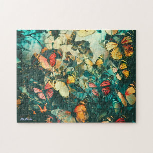 Schmetterling Vintage farbenfroh Augen entspannen Puzzle