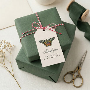 Schmetterling Vintage Sommergarten Baby Shower Geschenkanhänger