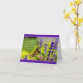 Schmetterling, violette Blumen Karte (Gelbe Blume)