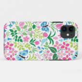 Schmetterling, Vogel, Blumen-helles Muster Case-Mate iPhone Hülle (Rückseite (Horizontal))