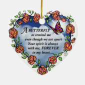 Schmetterling vom Himmel Keramik Ornament (Hinten)