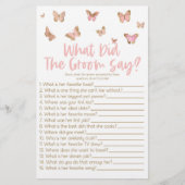 Schmetterling, was der Groom sagt, Brautparty-Spie Briefpapier (Vorderseite)