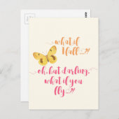 Schmetterling Was ist, wenn ich stürze? - Inspirat Postkarte (Vorne/Hinten)