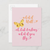 Schmetterling Was ist, wenn ich stürze? - Zitat mi Postkarte (Vorne/Hinten)