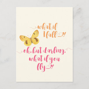 Schmetterling Was, wenn ich falle? - Inspirierende Postkarte