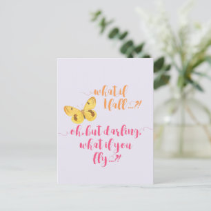 Schmetterling Was, wenn ich falle? - Inspirierende Postkarte