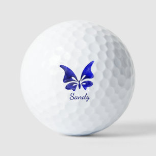 Schmetterling Wasserfarbe blau tief gesättigt Golfball