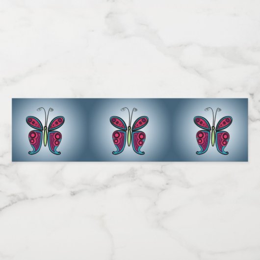 Schmetterling Wasserflaschenetikett (Einzelnes Label)