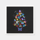 Schmetterling Weihnachtsbaum Lichter Frauen Mädche Serviette (Vorderseite)