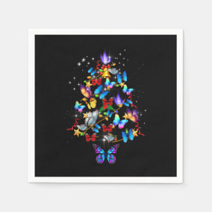 Schmetterling Weihnachtsbaum Lichter Frauen Mädche Serviette