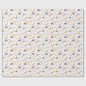 Schmetterling Weiß Lavendel Blumen Geschenkpapier (Flach)