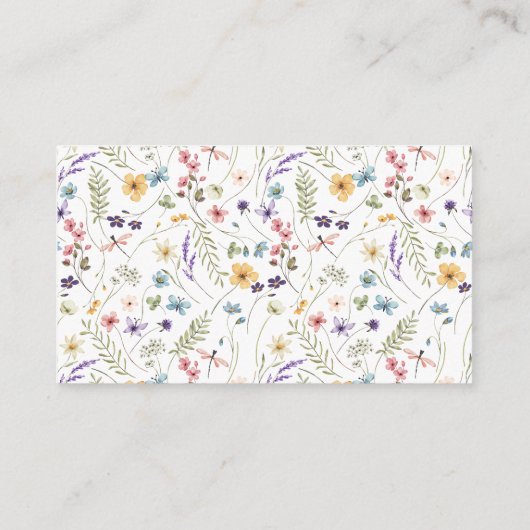 Schmetterling Wildblume Brautparty Rezept Anfrage Begleitkarte (Rückseite)