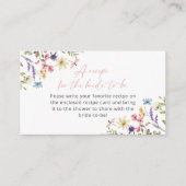 Schmetterling Wildblume Brautparty Rezept Anfrage Begleitkarte (Vorderseite)