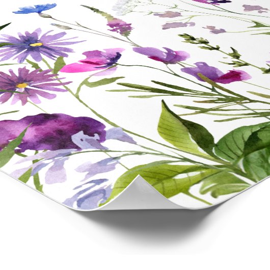 Schmetterling-Wildblume-Brautparty Willkommen 18x2 Poster (Ecke)