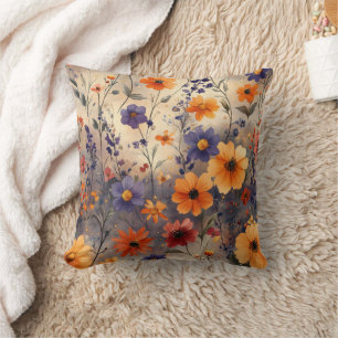 Schmetterling-Wildblume im Vintage-Stil (11) Kissen
