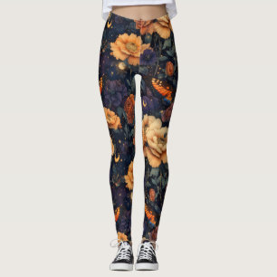 Schmetterling-Wildblume im Vintage-Stil (11) Leggings