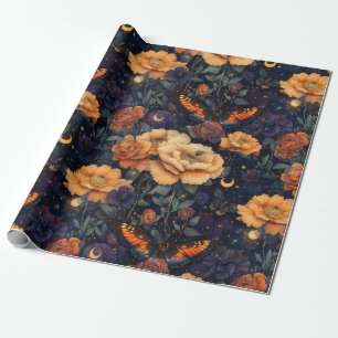 Schmetterling Wildblume im Vintage-Stil (2) Geschenkpapier
