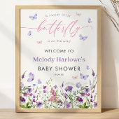 Schmetterling-Wildblume Kinderdusche 18x24 Willkom Poster