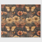 Schmetterling Wildblume Vintage (5) Geschenkpapier (Flach)
