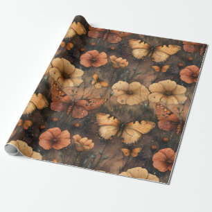 Schmetterling Wildblume Vintage (5) Geschenkpapier