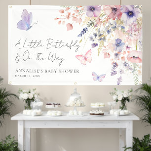 Schmetterling Wildblumen-Baby-Party Banner