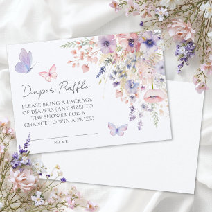 Schmetterling Wildblumen Baby Shower Windelkarte Einladung