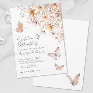 Schmetterling-Wildblumen-Brautparty Einladung