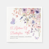 Schmetterling Wildblumen Brautparty Serviette (Vorderseite)